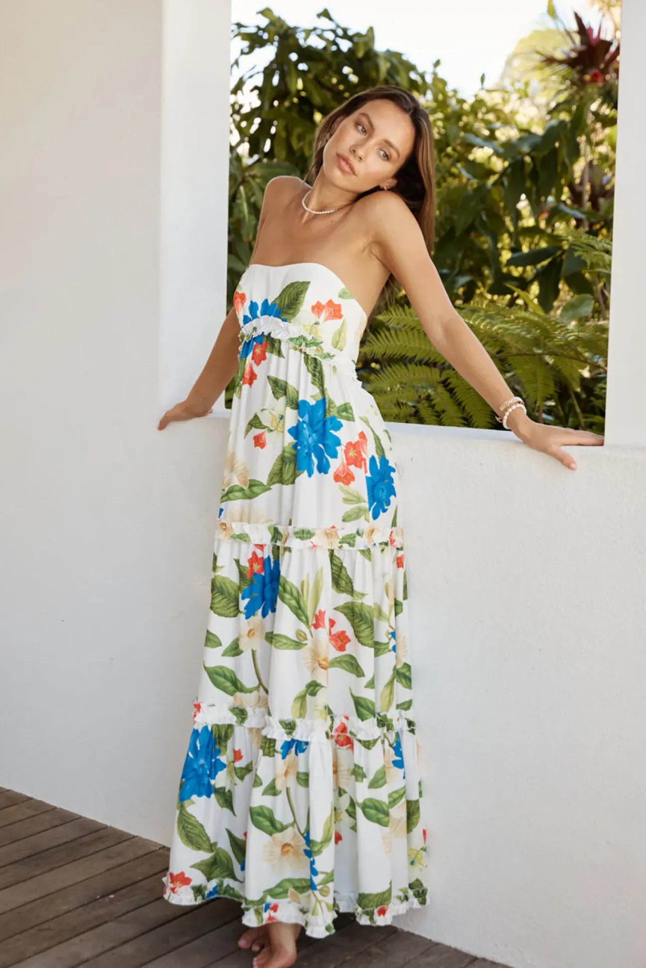 SEVEN WONDERS Daria Maxi Dress White Floral
