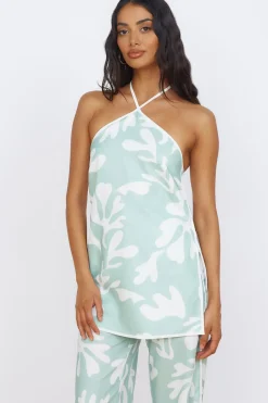 SEVEN WONDERS Ilah Halter Top Sage