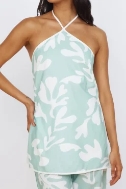 SEVEN WONDERS Ilah Halter Top Sage