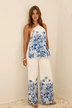SEVEN WONDERS Valencia Halter Top Blue