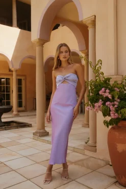Shell Bay Strapless Maxi Dress Purple