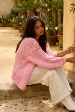Sherbert Knit Cardigan Pink
