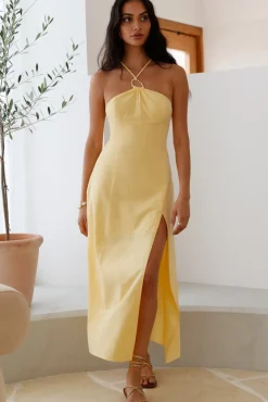 She's Captivating Midi Dress Yellow