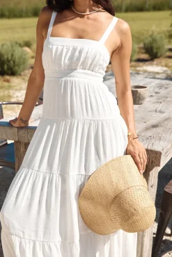 Shooting Stars Maxi Dress White