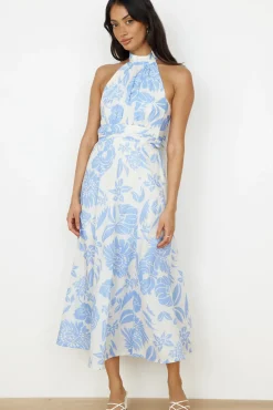 Showing Emotions Halter Maxi Dress Blue