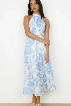 Showing Emotions Halter Maxi Dress Blue
