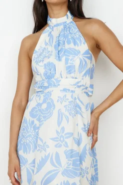 Showing Emotions Halter Maxi Dress Blue