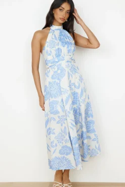 Showing Emotions Halter Maxi Dress Blue