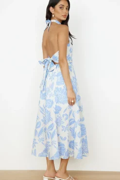 Showing Emotions Halter Maxi Dress Blue