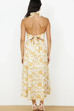 Showing Emotions Halter Maxi Dress Yellow