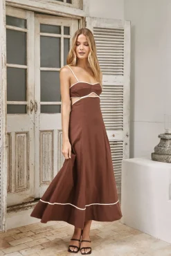 Sienna Breeze Maxi Dress Chocolate Beige