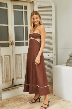 Sienna Breeze Maxi Dress Chocolate Beige