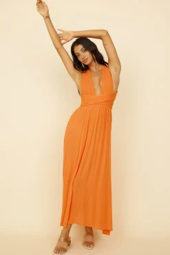 Skyfall Midi Dress Orange