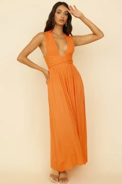 Skyfall Midi Dress Orange