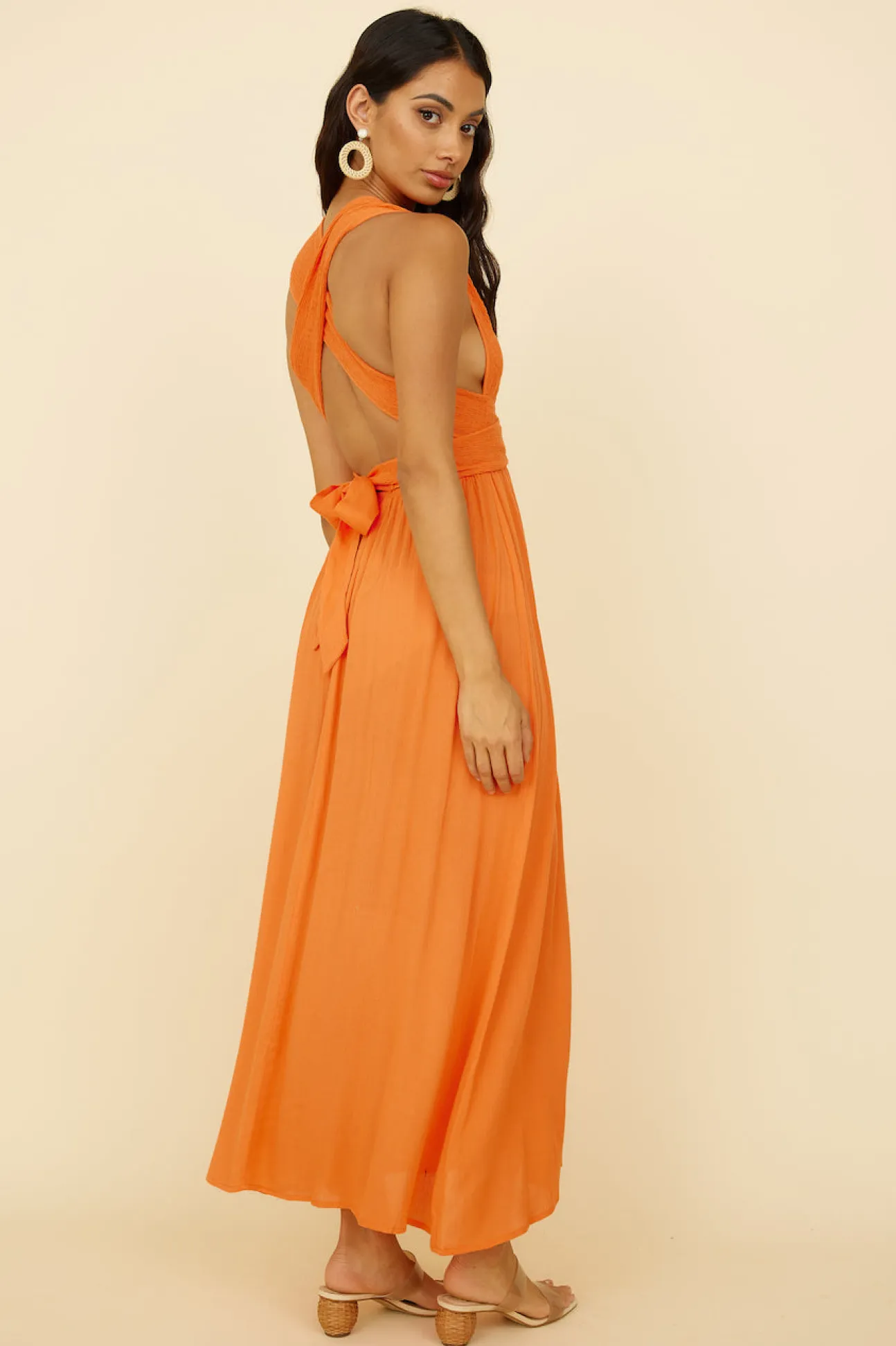 Skyfall Midi Dress Orange