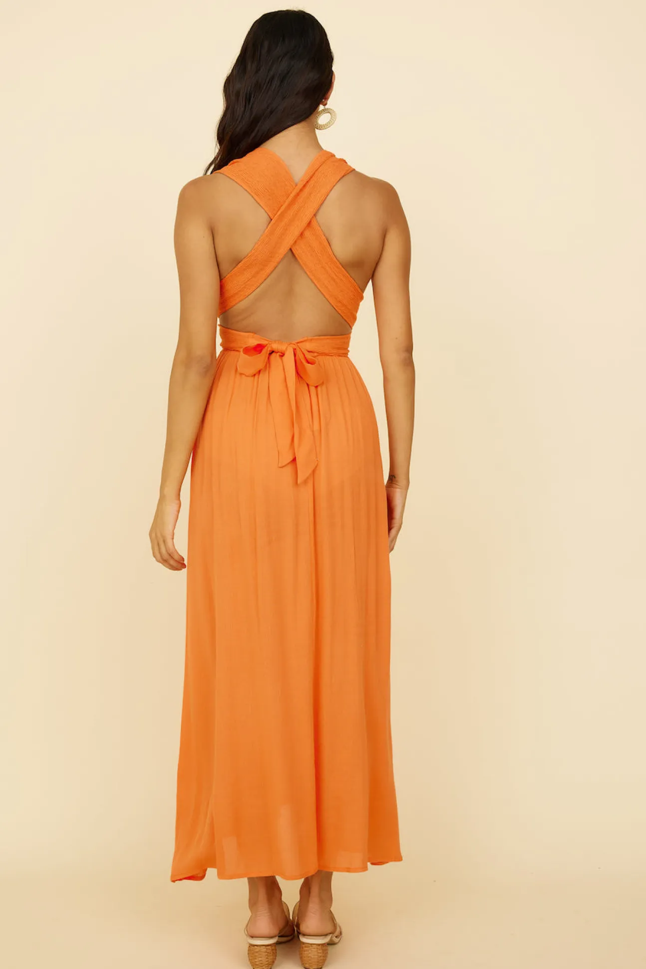 Skyfall Midi Dress Orange