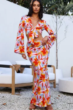 Smells Like Summer Maxi Skirt Orange