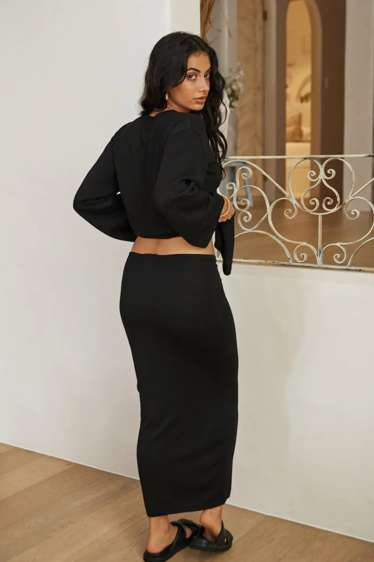 SNDYS August Knit Skirt Black