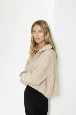 SNDYS Jax Crop Jumper Beige