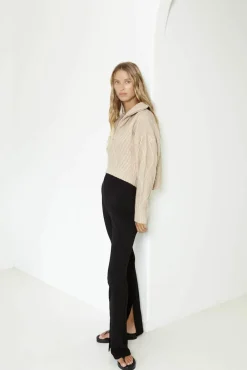SNDYS Jax Crop Jumper Beige
