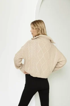 SNDYS Jax Crop Jumper Beige