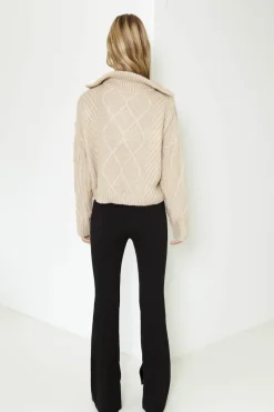 SNDYS Jax Crop Jumper Beige