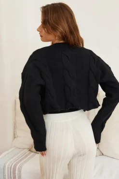 SNDYS Laine Cable Cardigan Black