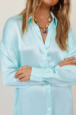 SNDYS Mystic Shirt Dress Sky
