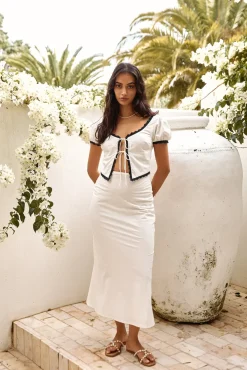 Soft Heart Maxi Skirt White