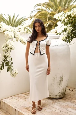 Soft Heart Maxi Skirt White