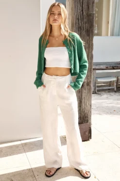Soft Touch Wool Blend Cardigan Green