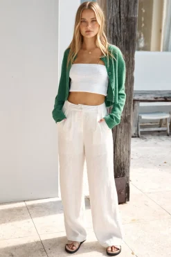 Soft Touch Wool Blend Cardigan Green