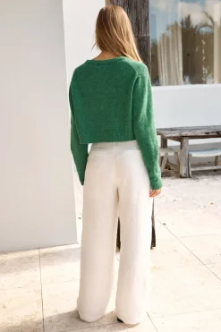 Soft Touch Wool Blend Cardigan Green
