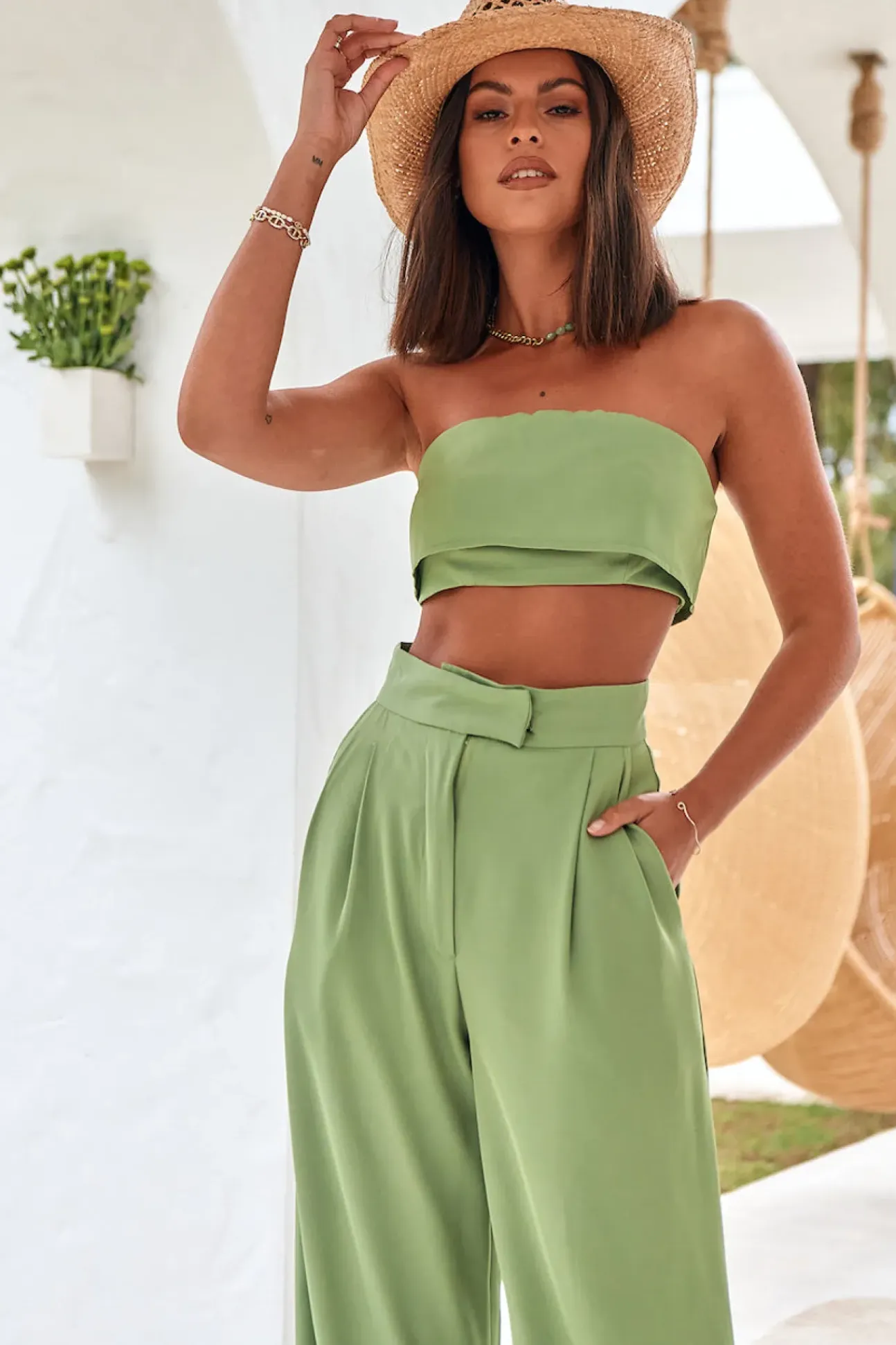 Solaris Crop Top Green