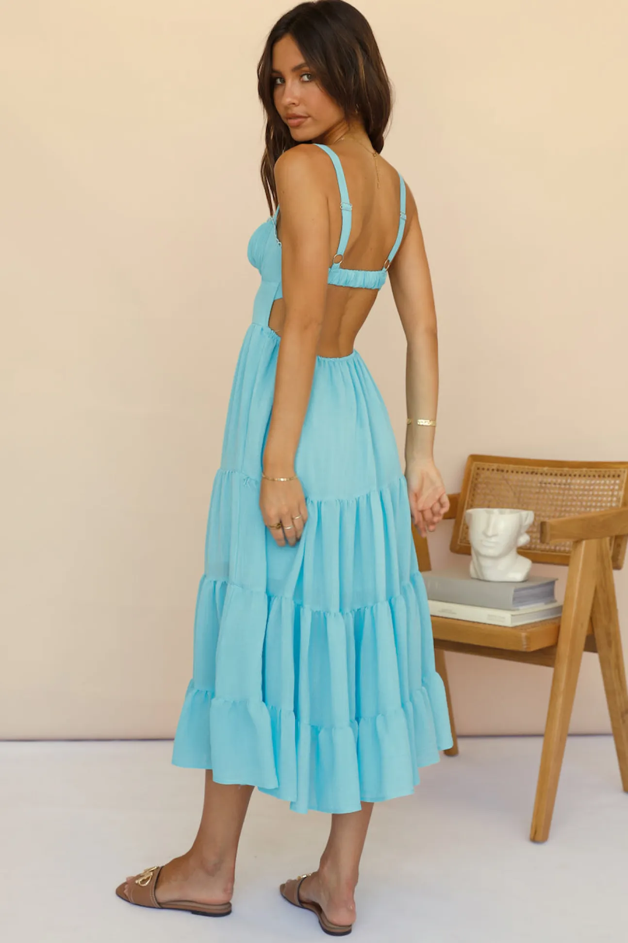 Somebody New Midi Dress Blue
