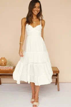 Somebody New Midi Dress White