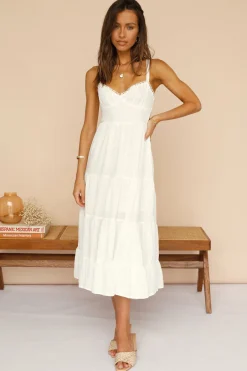 Somebody New Midi Dress White