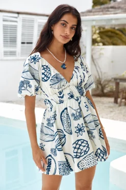 Somewhere Coastal Mini Dress Navy