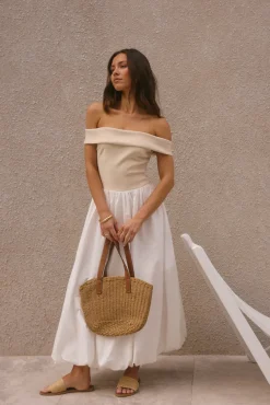 Sophisticated Nights Bubble Hem Maxi Dress White