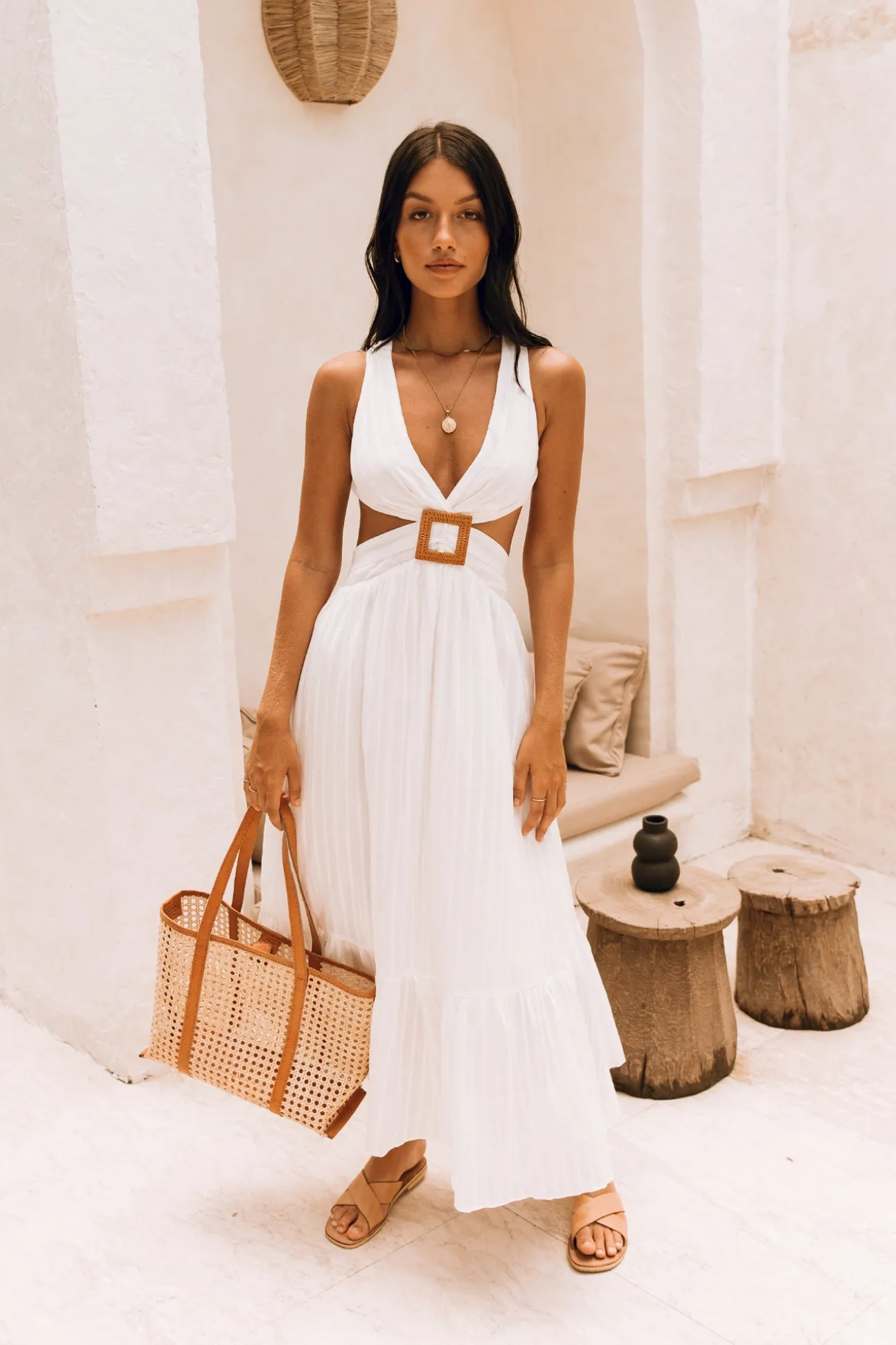Speak Your Word Maxi Dress White