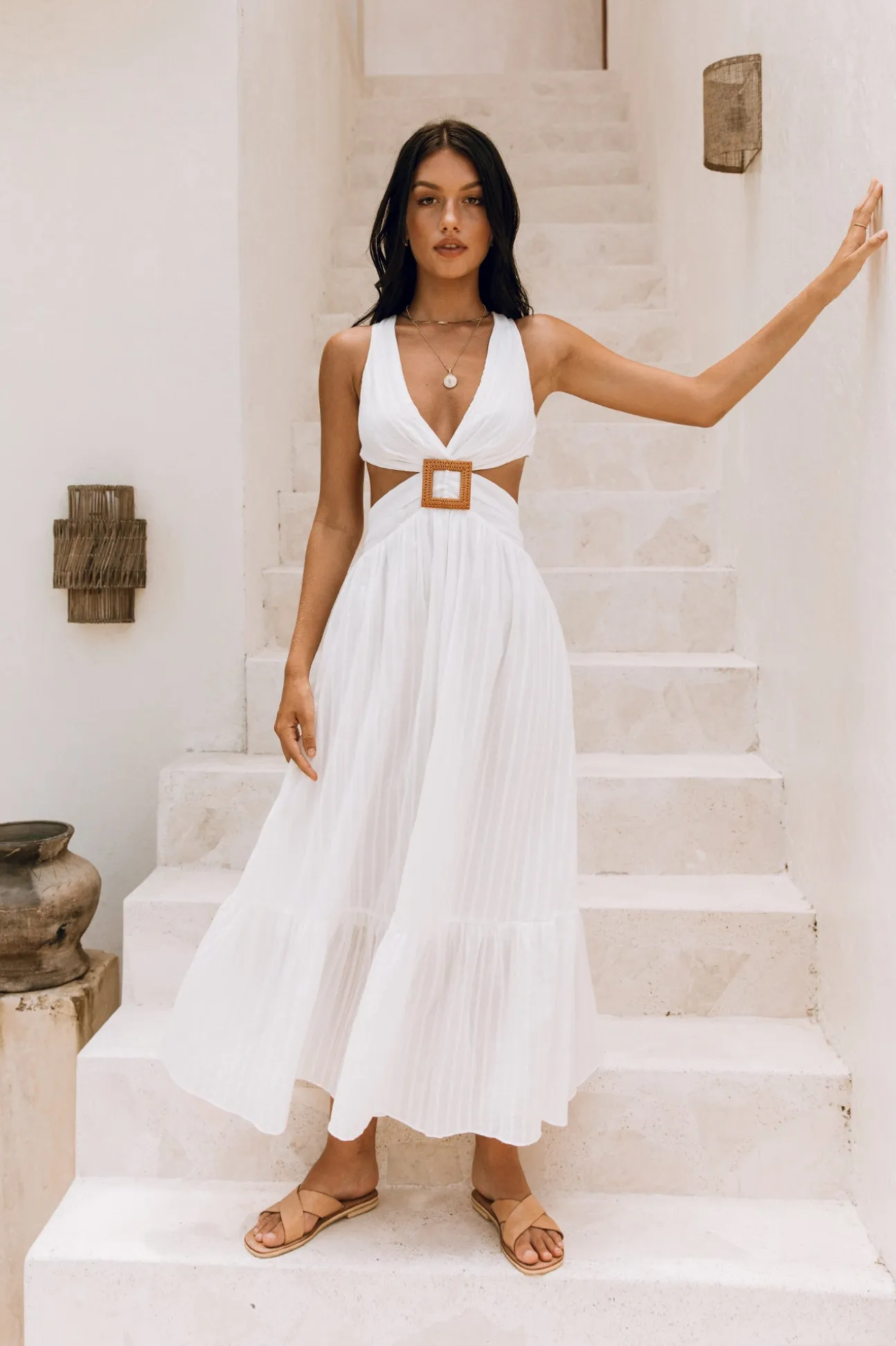 Speak Your Word Maxi Dress White