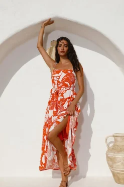 Star Gazing Maxi Dress Orange