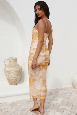 Starlight Chaser Midi Dress Yellow