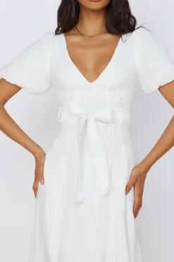 Starlight Serenade Midi Dress White
