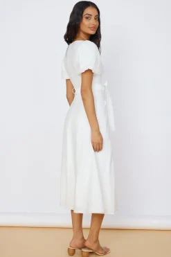 Starlight Serenade Midi Dress White
