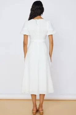 Starlight Serenade Midi Dress White