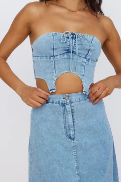 Starlit Symphony Crop Top Denim