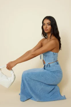 Starlit Symphony Crop Top Denim