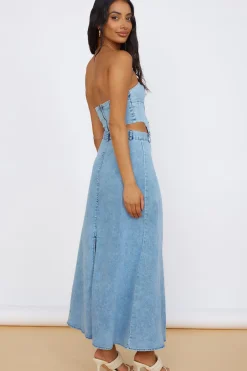 Starlit Symphony Crop Top Denim