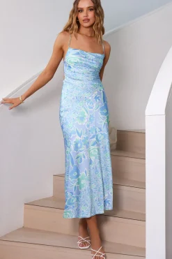 Stay Longer Midi Dress Blue